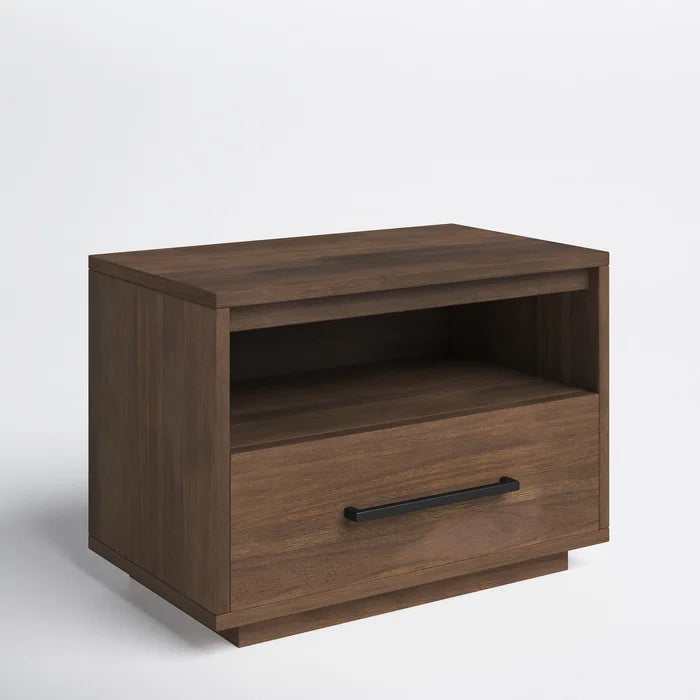 Dark Chocolate Bilmont 17.7'' Tall 1 - Drawer Solid Wood Nightstand
