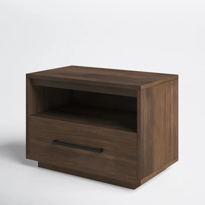 Dark Chocolate Bilmont 17.7'' Tall 1 - Drawer Solid Wood Nightstand