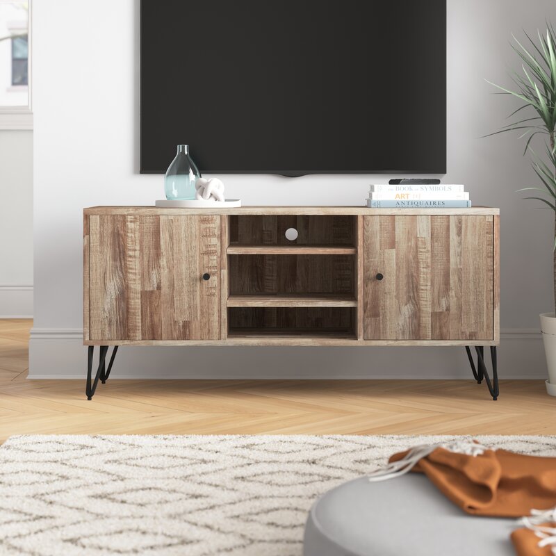 Binegar TV Stand for TVs up to 55" Four Metal Hairpin Legs