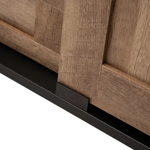 Wine Bar Cabinet Rustic Styling Sliding Door Solid Manufactured Wood
