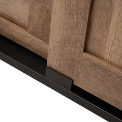 Wine Bar Cabinet Rustic Styling Sliding Door Solid Manufactured Wood