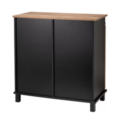 Wine Bar Cabinet Rustic Styling Sliding Door Solid Manufactured Wood