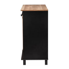 Wine Bar Cabinet Rustic Styling Sliding Door Solid Manufactured Wood