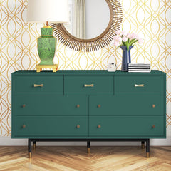 Blair 7 Drawer 60'' W Solid Wood Dresser Tip Over Restraint Device