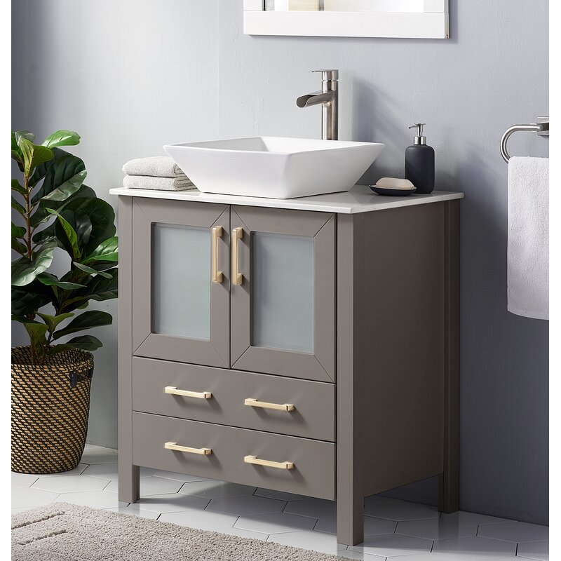 1 - Single Bathroom Vanity Set This Modern Bathroom Vanity Has A High-Cost Performance Perfect for Bathroom, Kitchen