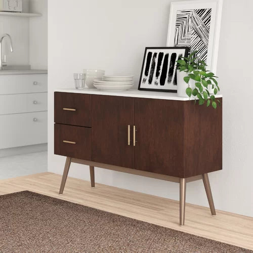 Blairsville 47.25'' Wide 2 Drawer Buffet Table Features a Cabinet and Pair of Drawers