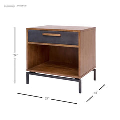 Blanco 24'' Tall 1 - Drawer Nightstand in Dark Brown Modern Design