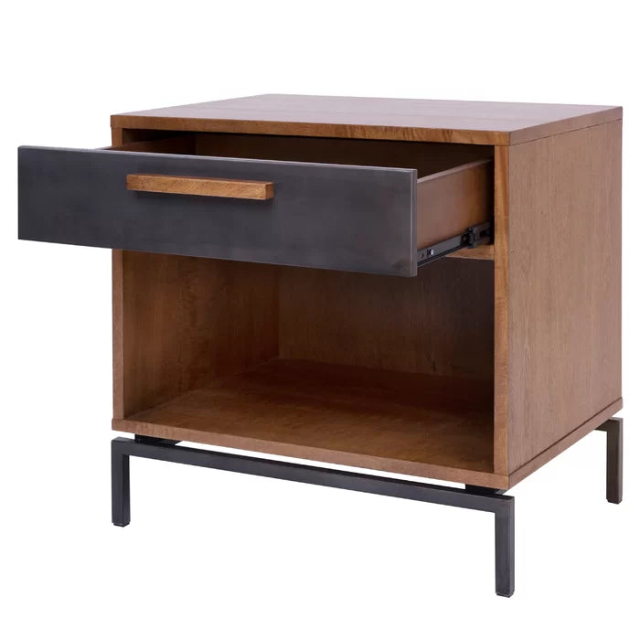 Blanco 24'' Tall 1 - Drawer Nightstand in Dark Brown Modern Design