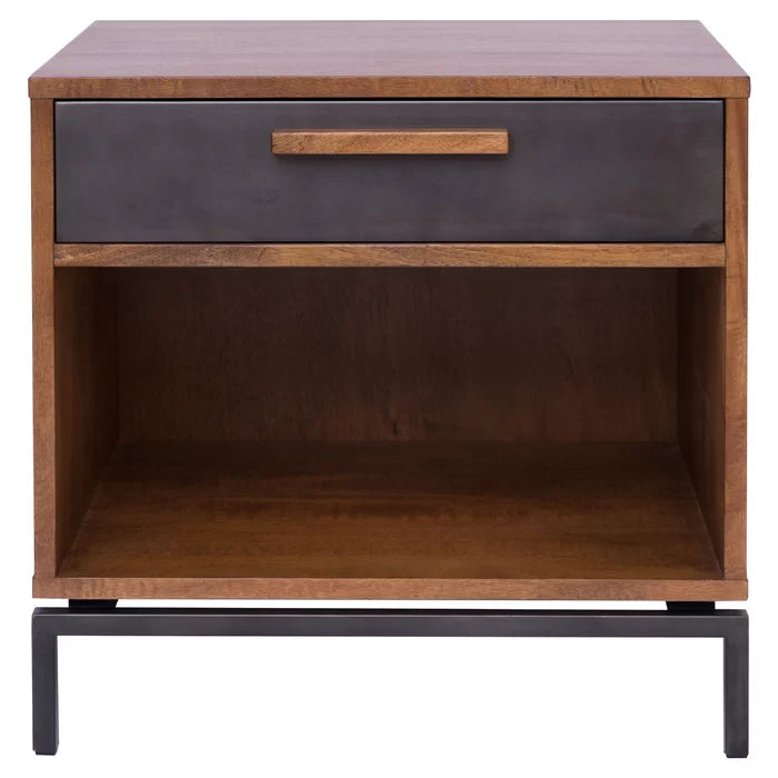 Blanco 24'' Tall 1 - Drawer Nightstand in Dark Brown Modern Design