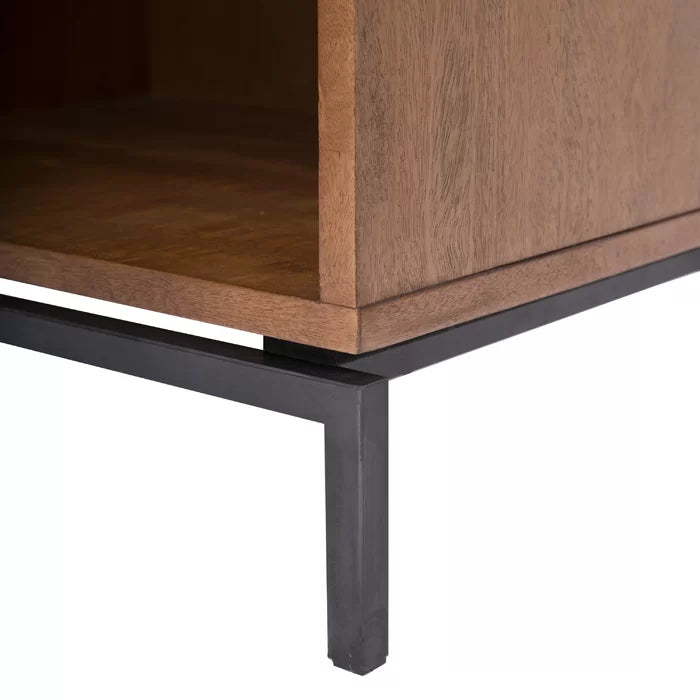 Blanco 24'' Tall 1 - Drawer Nightstand in Dark Brown Modern Design
