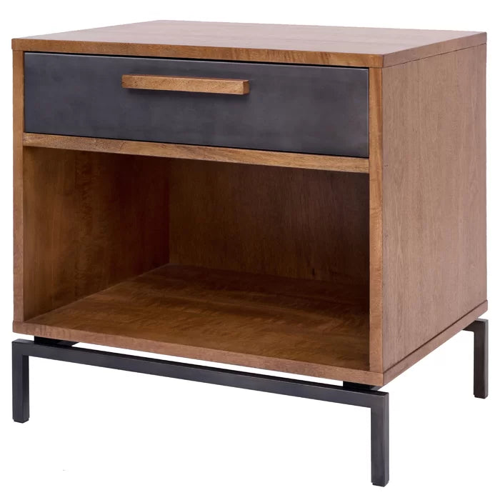 Blanco 24'' Tall 1 - Drawer Nightstand in Dark Brown Modern Design