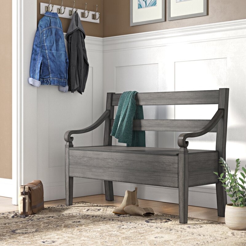 Gray Blasingame Flip Top Storage Bench Form and function