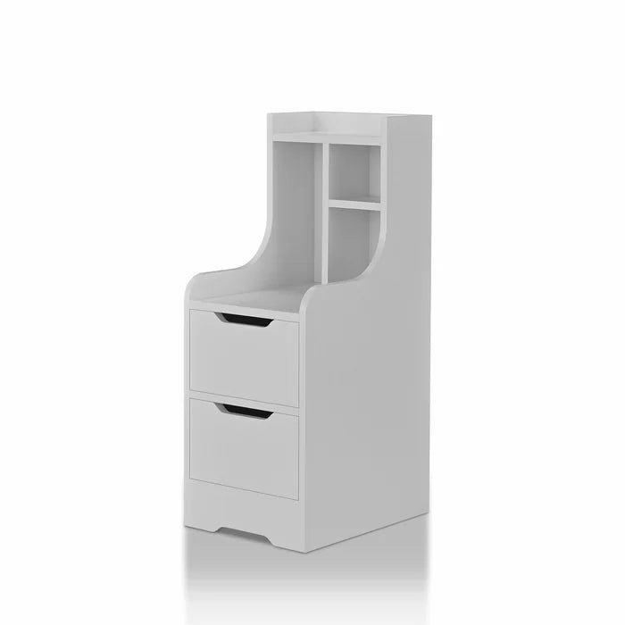White Blouin 31.5'' Tall 2 - Drawer Nightstand Provide Storage Space