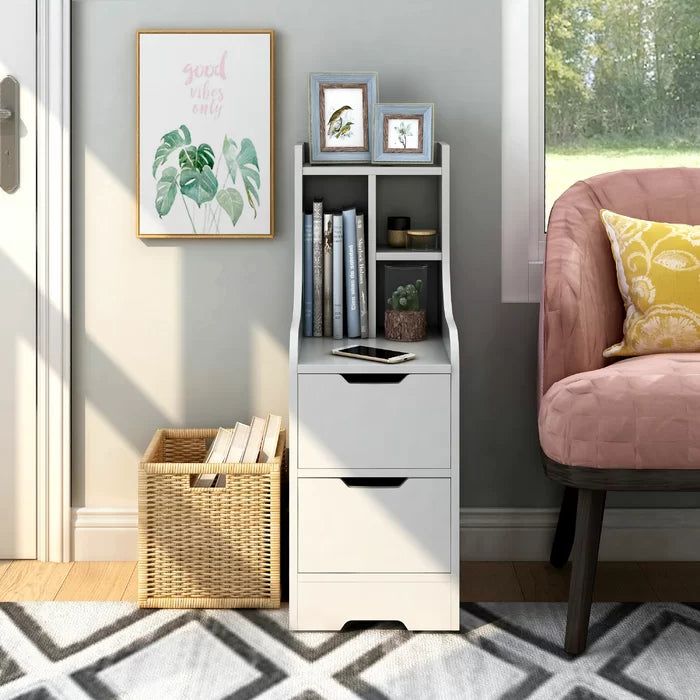 White Blouin 31.5'' Tall 2 - Drawer Nightstand Provide Storage Space