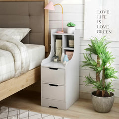 White Blouin 31.5'' Tall 2 - Drawer Nightstand Provide Storage Space