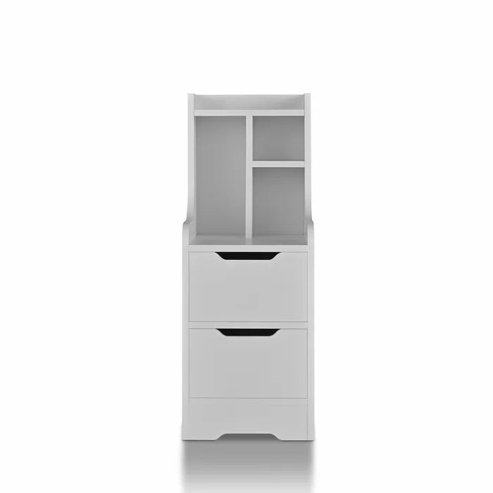 White Blouin 31.5'' Tall 2 - Drawer Nightstand Provide Storage Space