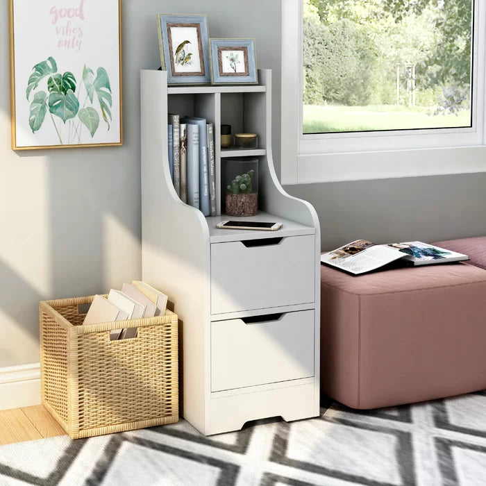 White Blouin 31.5'' Tall 2 - Drawer Nightstand Provide Storage Space