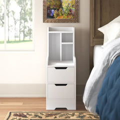 White Blouin 31.5'' Tall 2 - Drawer Nightstand Provide Storage Space