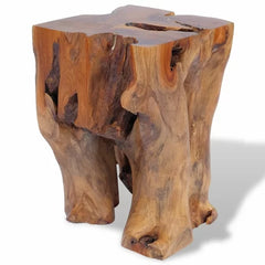Bogner 15.7'' Tall Solid Wood Accent Stool Unique Stool, Made of Solid Teak Rustic Charm