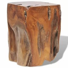 Bogner 15.7'' Tall Solid Wood Accent Stool Unique Stool, Made of Solid Teak Rustic Charm