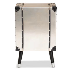 Bohon 29.92'' Tall 3 - Drawer Metal Nightstand in Silver/Black