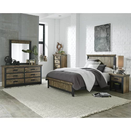 Boldt 6 Drawer 65'' W Routed Wooden Finger Pulls Finished in a Black Finish