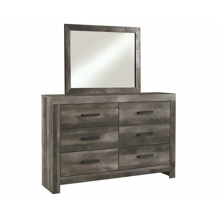 Bolivar 6 Drawer 60.75'' W Double Dresser with Mirror Minimalist Chic Profile