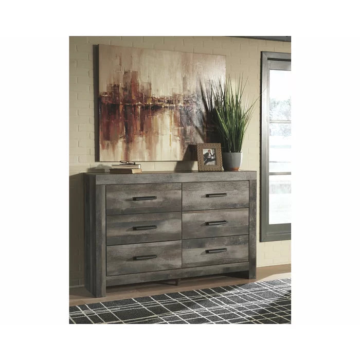 Bolivar 6 Drawer 60.75'' W Double Dresser with Mirror Minimalist Chic Profile
