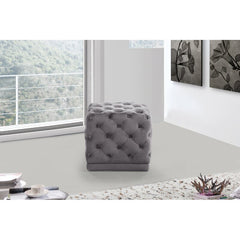 Gray 18'' Wide Velvet Tufted Square Cube Ottoman Weight Capacity: 300 lb.