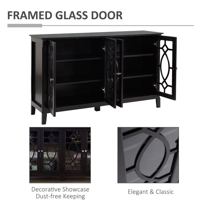 Black 54'' Wide Sideboard Creating A Stylish Storage Modern Sideboard Fits Nicely with Any Decor and Can Be Used in the Kitchen