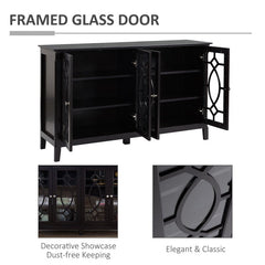 Black 54'' Wide Sideboard Creating A Stylish Storage Modern Sideboard Fits Nicely with Any Decor and Can Be Used in the Kitchen