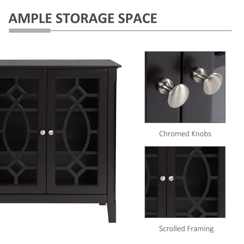 Black 54'' Wide Sideboard Creating A Stylish Storage Modern Sideboard Fits Nicely with Any Decor and Can Be Used in the Kitchen
