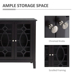 Black 54'' Wide Sideboard Creating A Stylish Storage Modern Sideboard Fits Nicely with Any Decor and Can Be Used in the Kitchen