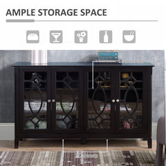 Black 54'' Wide Sideboard Creating A Stylish Storage Modern Sideboard Fits Nicely with Any Decor and Can Be Used in the Kitchen