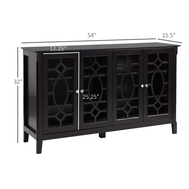Black 54'' Wide Sideboard Creating A Stylish Storage Modern Sideboard Fits Nicely with Any Decor and Can Be Used in the Kitchen