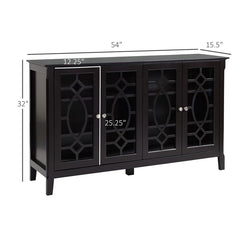 Black 54'' Wide Sideboard Creating A Stylish Storage Modern Sideboard Fits Nicely with Any Decor and Can Be Used in the Kitchen
