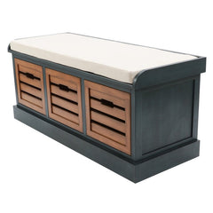 Antique Navy/Honeynut Bookout Drawer Storage Bench