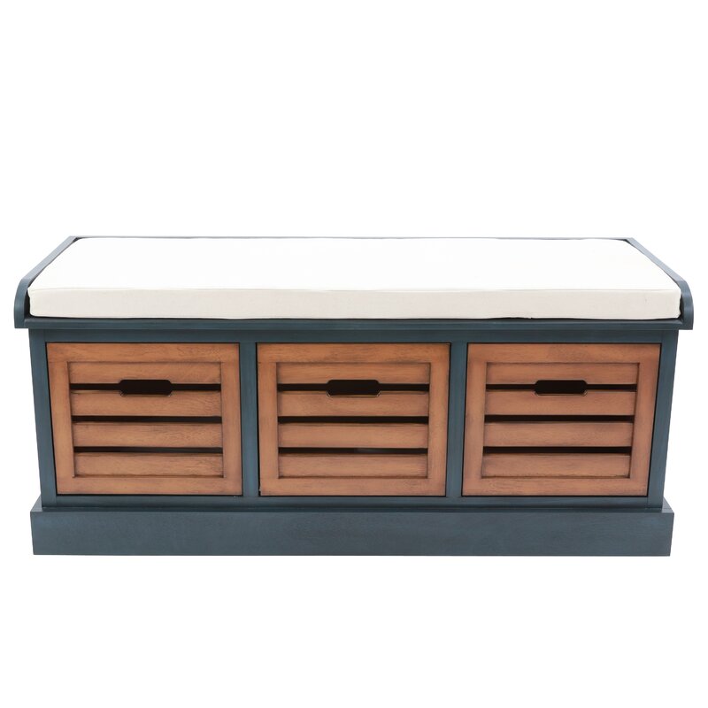 Antique Navy/Honeynut Bookout Drawer Storage Bench