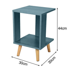 Solid Wood Blue Bosiljka 17.3'' Tall Nightstand Modern Style