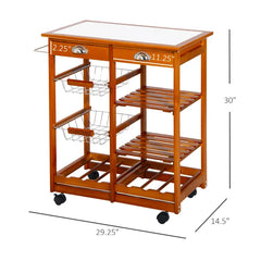 Honey Pine Finish Bottomley 29.1'' Wide Solid Wood Rolling Kitchen Island