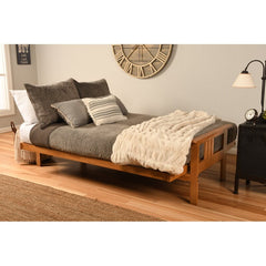 Bourg Full 79'' Wide Tufted Back Futon And Mattress Butternut
