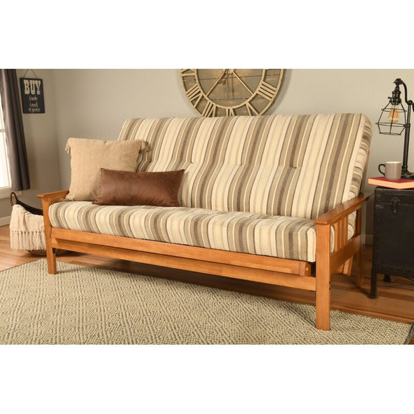 Bourg Full 79'' Wide Tufted Back Futon And Mattress Butternut