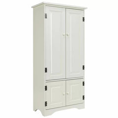 White Boutte 49'' Tall 4 - Door Accent Cabinet Adjustable Shelves