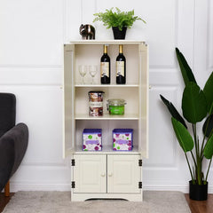White Boutte 49'' Tall 4 - Door Accent Cabinet Adjustable Shelves
