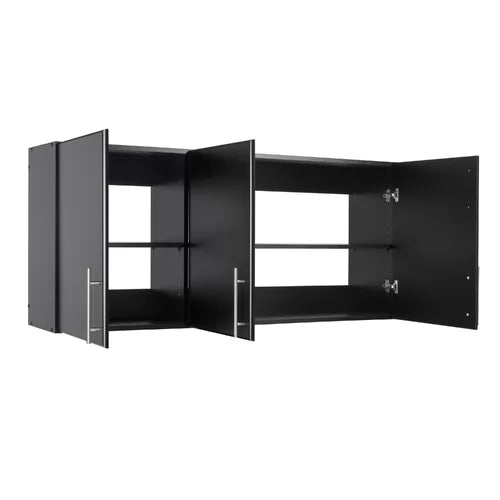 Black 24" H x 54" W x 12" D Wall Cabinet Two Adjustable Shelves Perfect For Storing