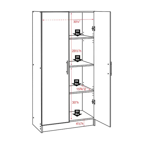 Black 65" H x 32" W x 16" D Storage Cabinet Perfect Storage Shed Organized And Optimized