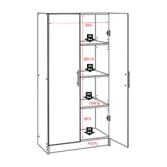 Black 65" H x 32" W x 16" D Storage Cabinet Perfect Storage Shed Organized And Optimized