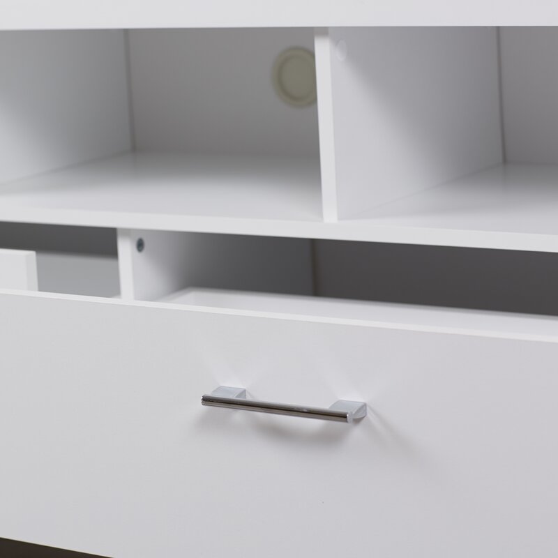 White Bowdon TV Stand for TVs up to 65" Modern or Contemporary Aesthetics
