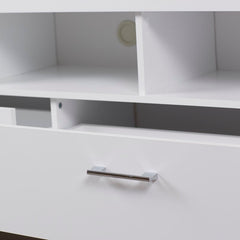 White Bowdon TV Stand for TVs up to 65" Modern or Contemporary Aesthetics