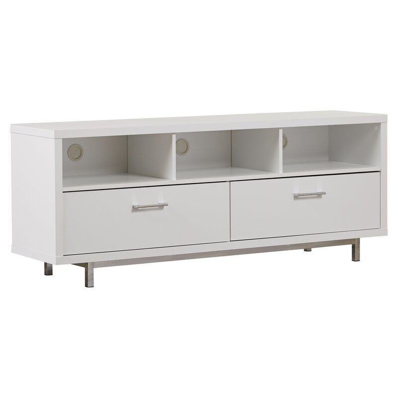 White Bowdon TV Stand for TVs up to 65" Modern or Contemporary Aesthetics